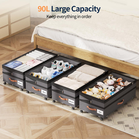 Yecaye next to shoes for scale to demonstrate 90L storage benefit