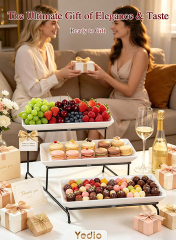 Yedio lifestyle table setting at party showing elevated presentation benefit