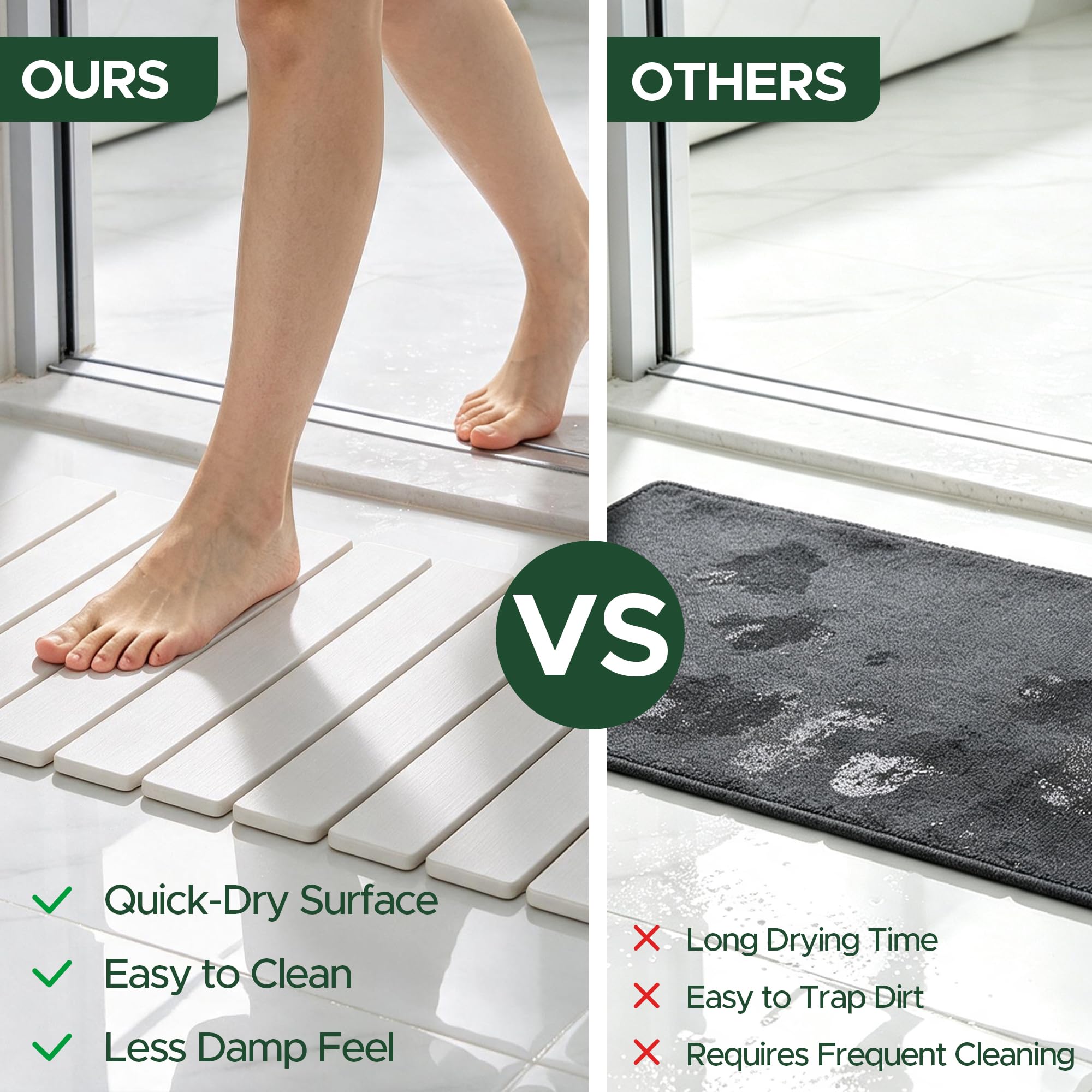 YEECOPON underside showing PVC anti‑slip backing for secure floor grip