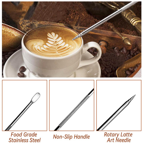 Yeelan latte art pen with decorative stencils for creative cup finishes