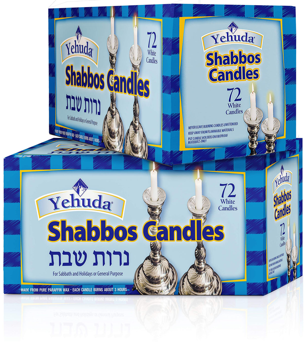 Yehuda front packaging showing 72-count box and label for convenient stock supply