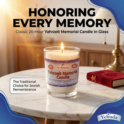 Yehuda single candle lit close-up demonstrating steady flame and calm light
