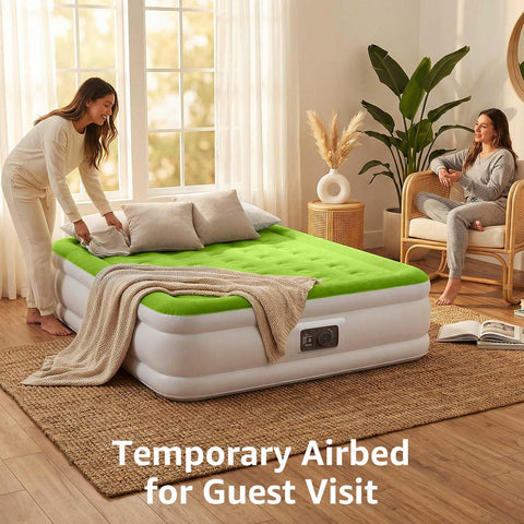 YENING folded mattress in carrying position for compact storage benefit