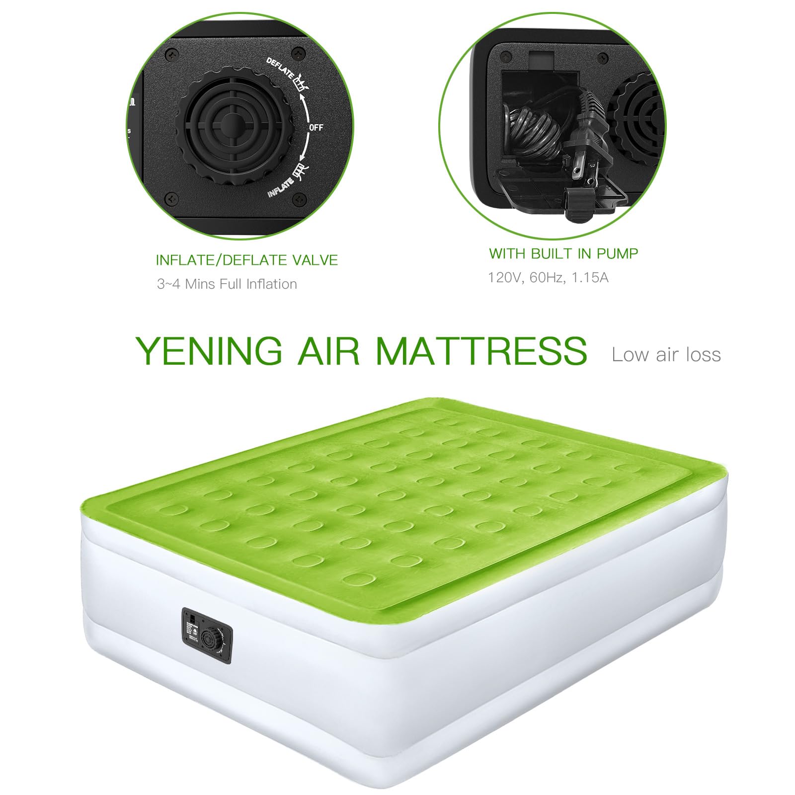 YENING safety edge and raised side for stability and more sleeping space