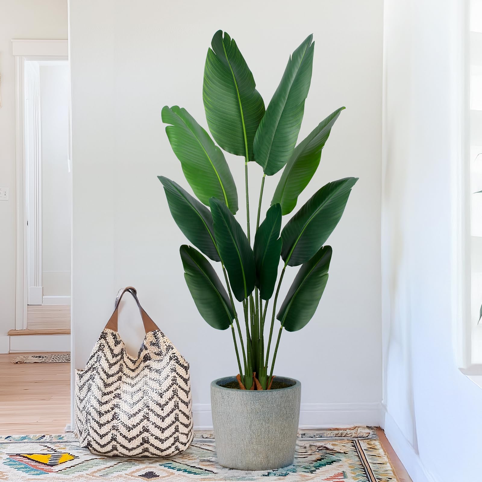 YEPDIN front view of 5 ft Bird of Paradise providing instant room greenery