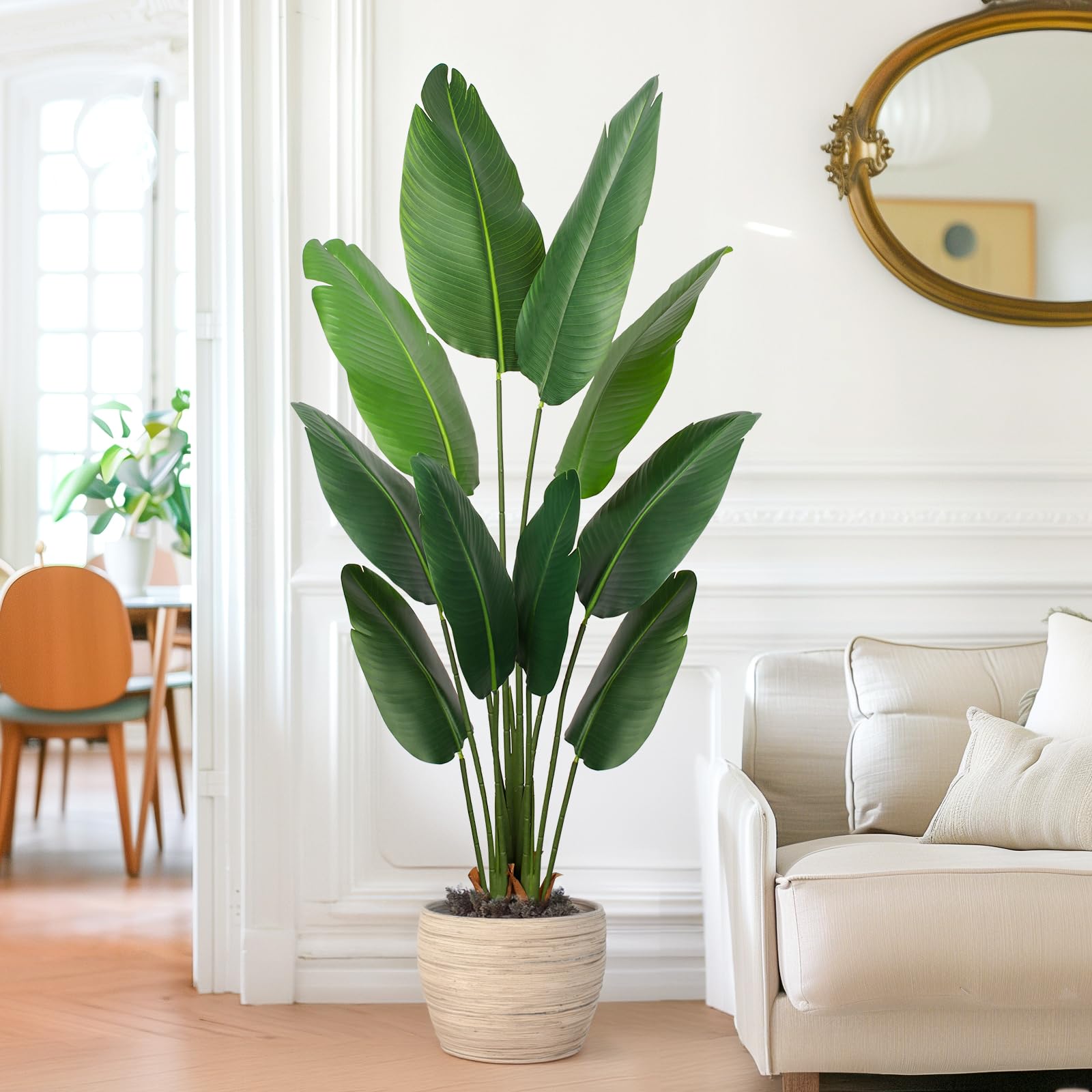 YEPDIN full height in plastic pot for quick floor placement convenience