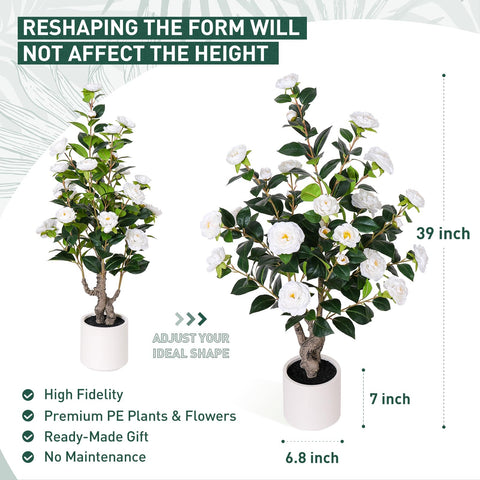 YEPDIN tree staged in living room adding low-maintenance greenery