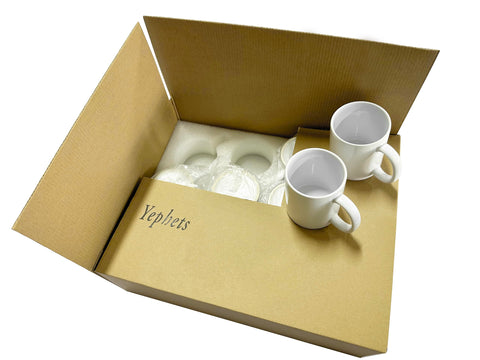 Yephets lifestyle scene with decorated mugs for holiday gifting inspiration