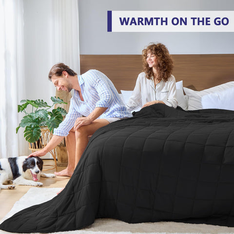 yescool blanket spread on king bed showing comfortable coverage for couples