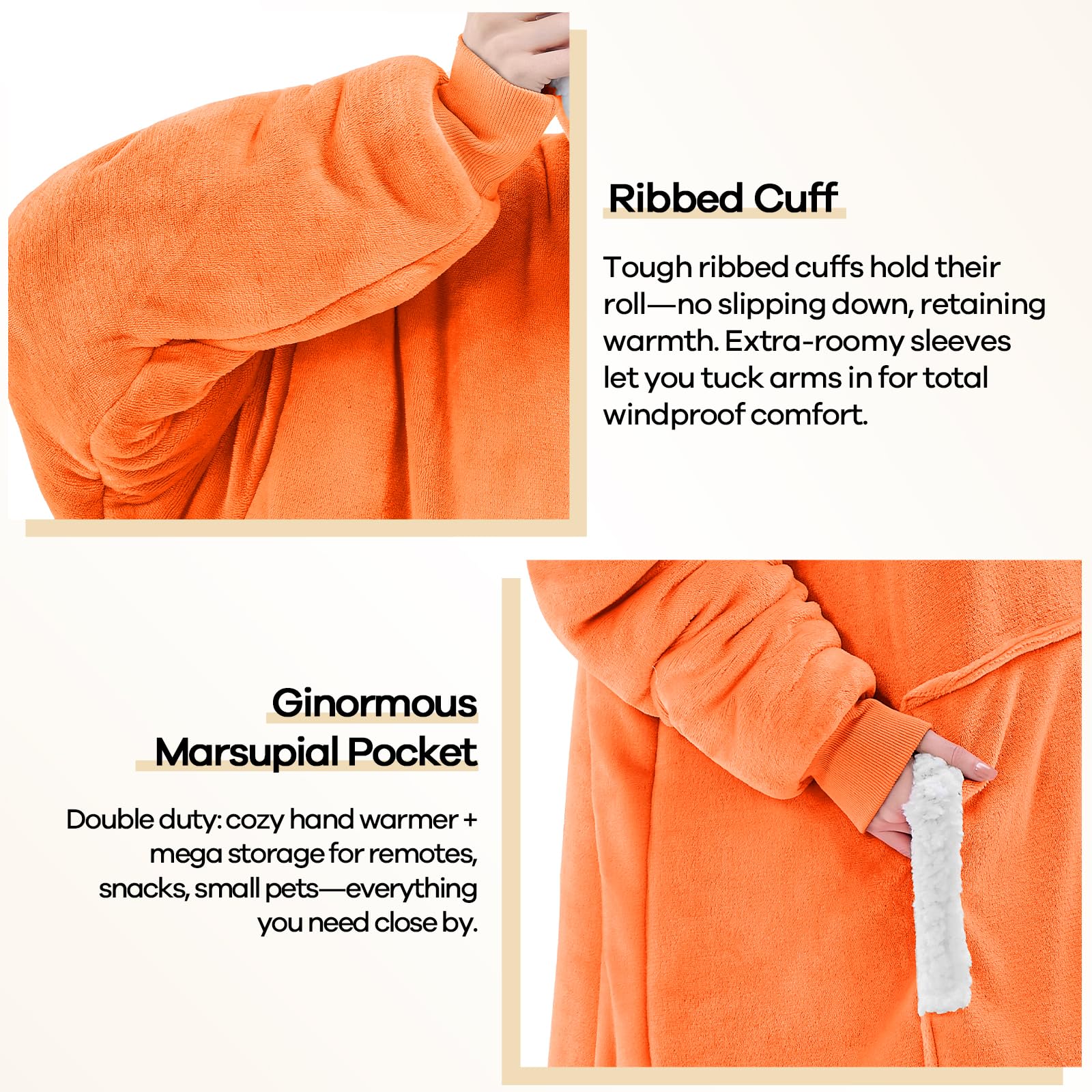 yescool model wearing full-length blanket hoodie showing coverage and mobility