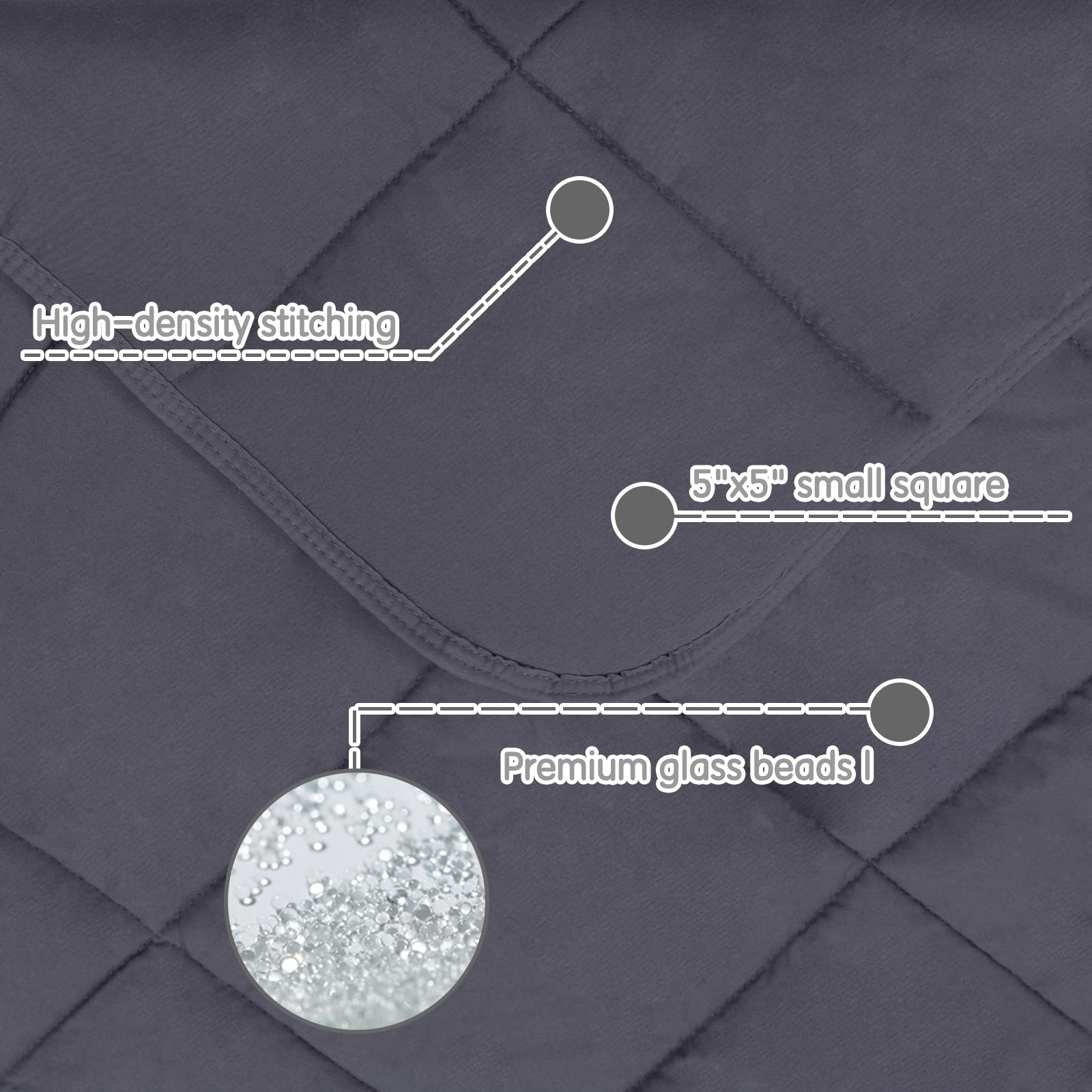 yescool interior shot of glass bead compartments showing even fill benefit: stable weight distribution
