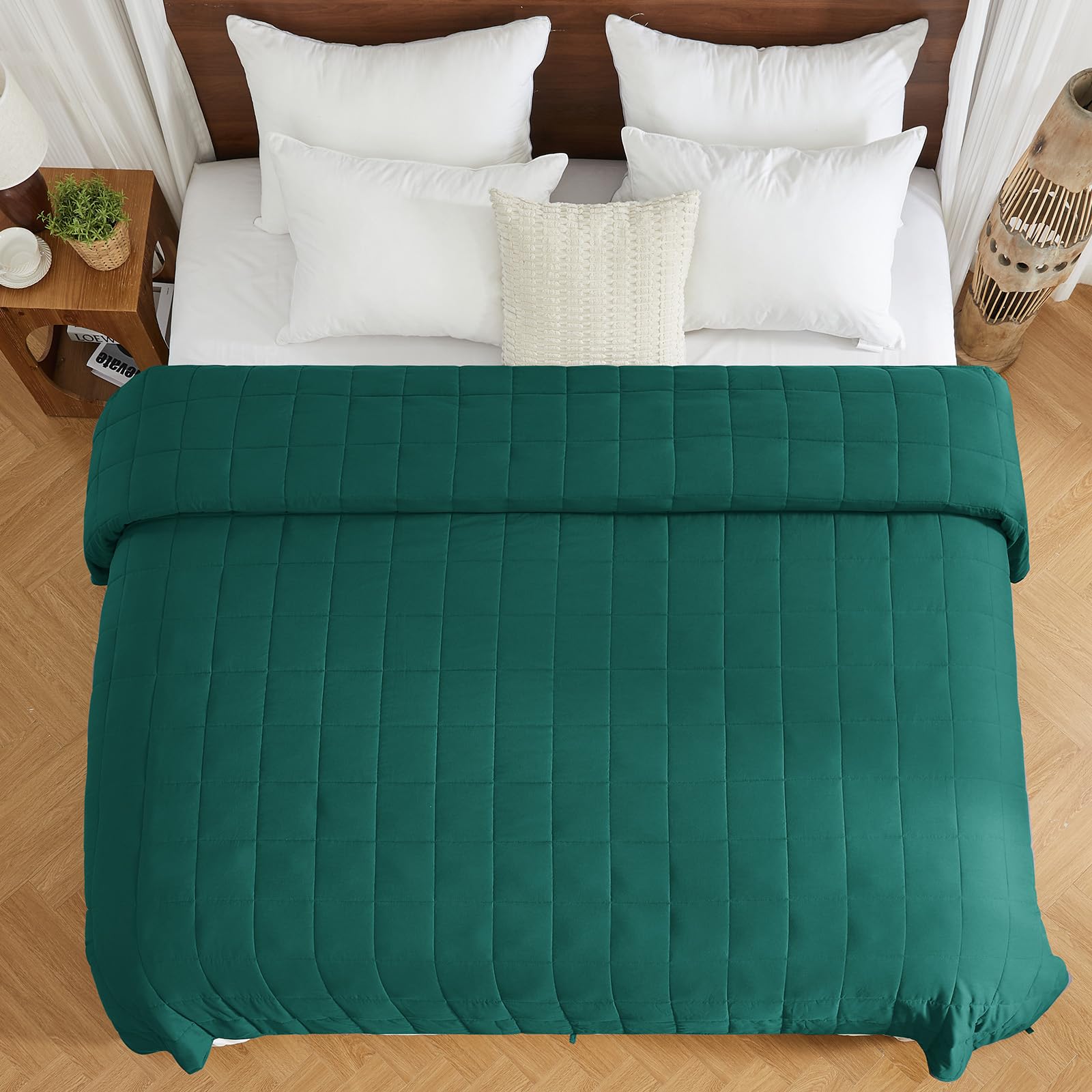 yescool styled bedroom scene showing blanket in use for a calm nighttime setting