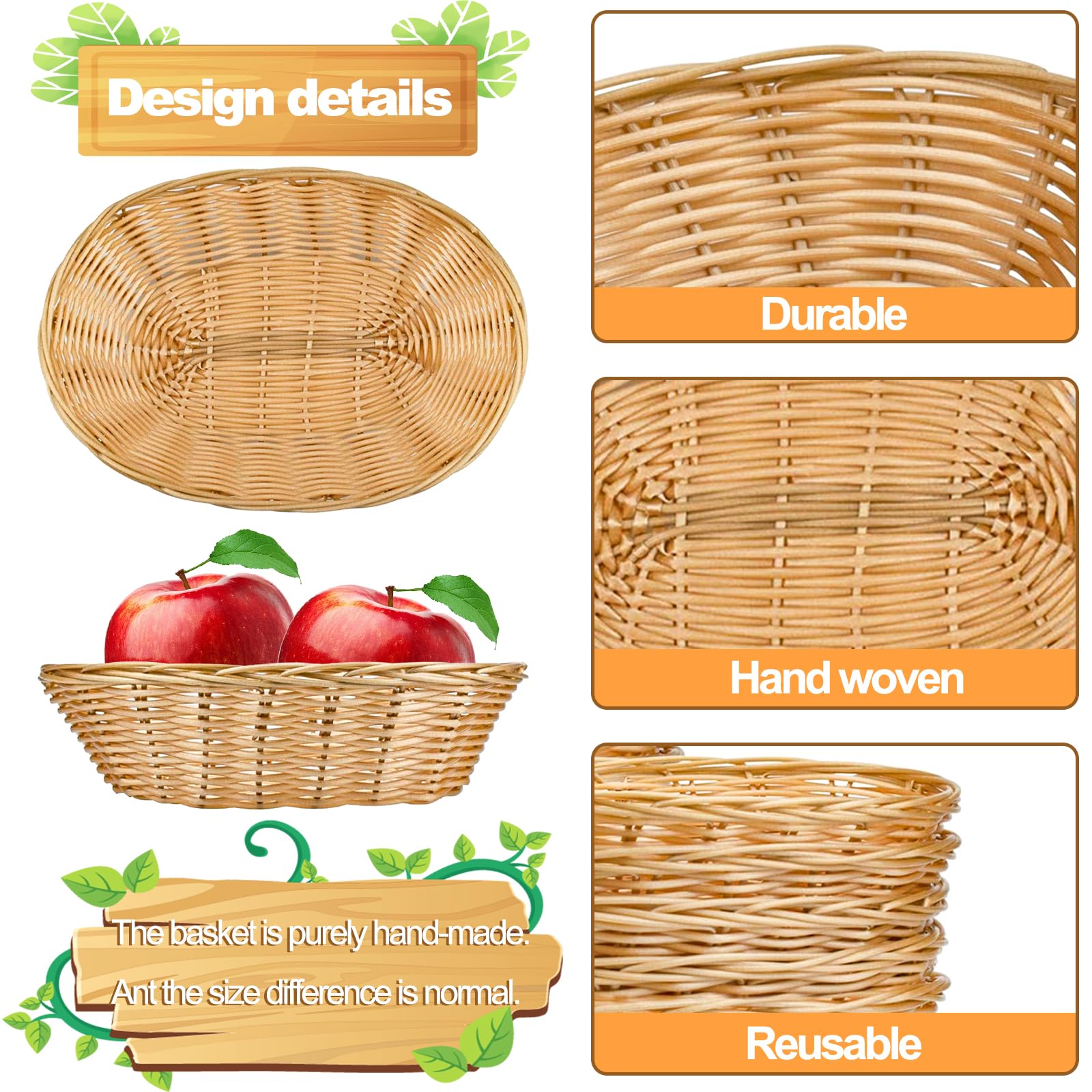 Yesland baskets filled with mixed fruit on a counter, enhancing visibility and ventilation