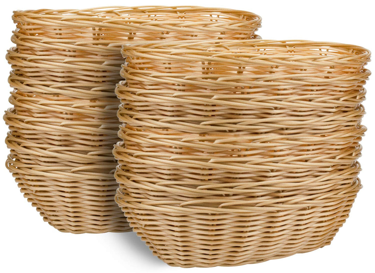 Yesland front view of 16-pack oval baskets showing packaging and count, ideal for bulk storage