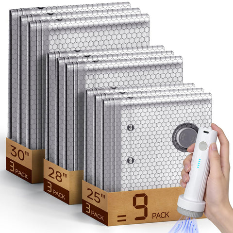 Yesohu front packaging showing the 9-piece vacuum bag set and pump, space-saving benefit