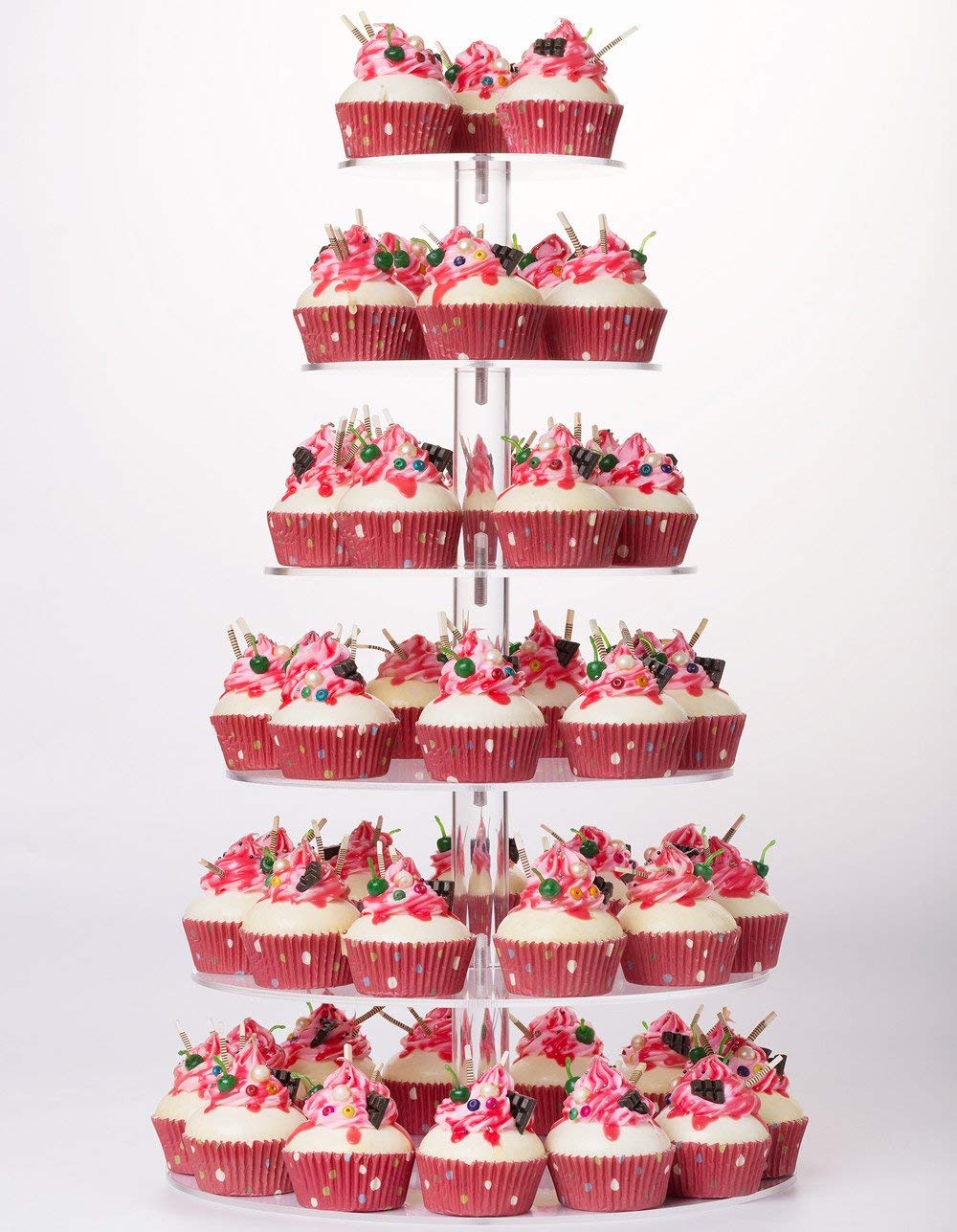 yestbuy front view cupcake stand showing full six-tier display and elegant presentation