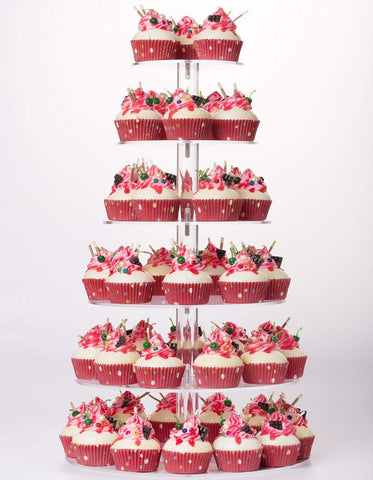 yestbuy front view cupcake stand showing full six-tier display and elegant presentation