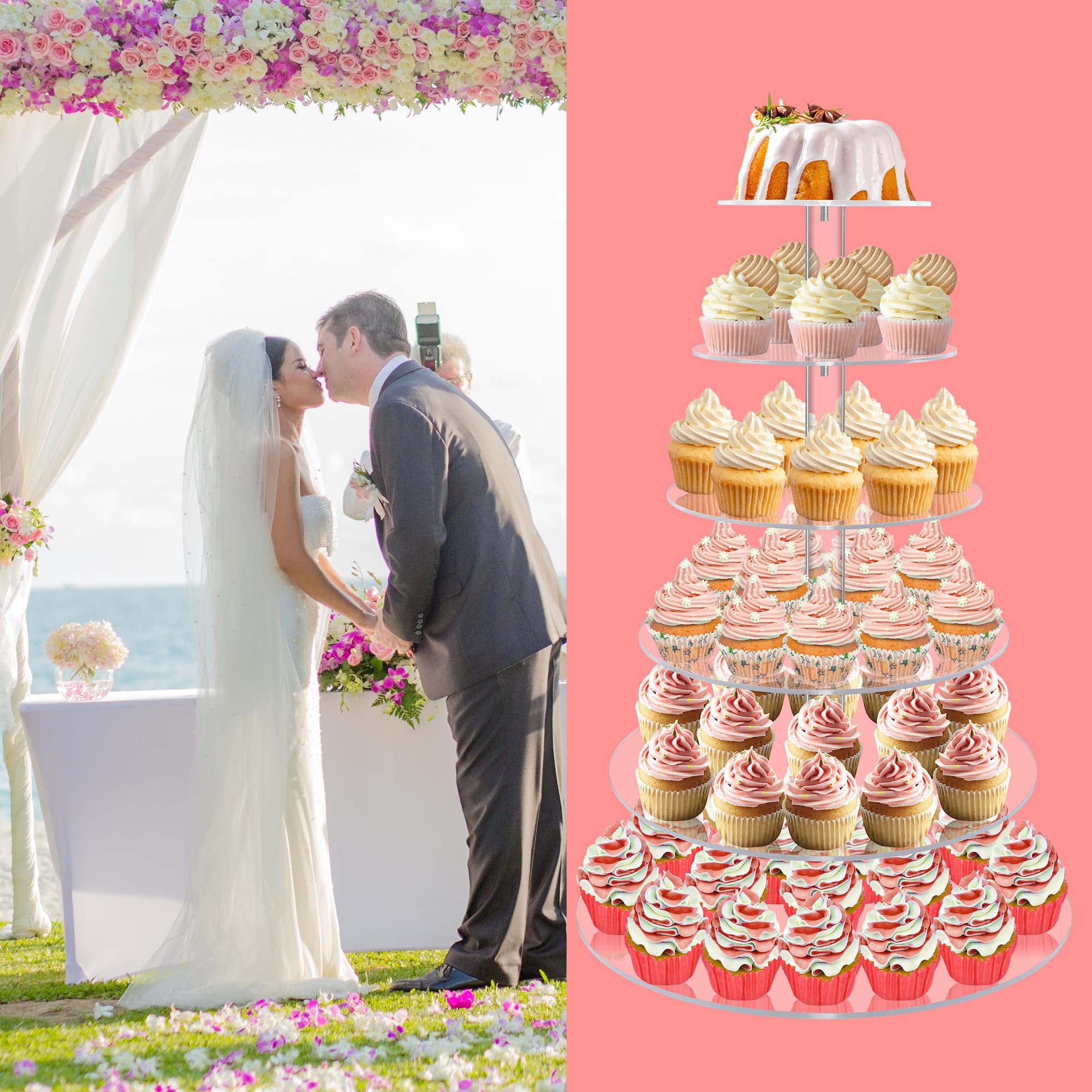 yestbuy top tier arranged with decorated cupcakes to showcase capacity and styling