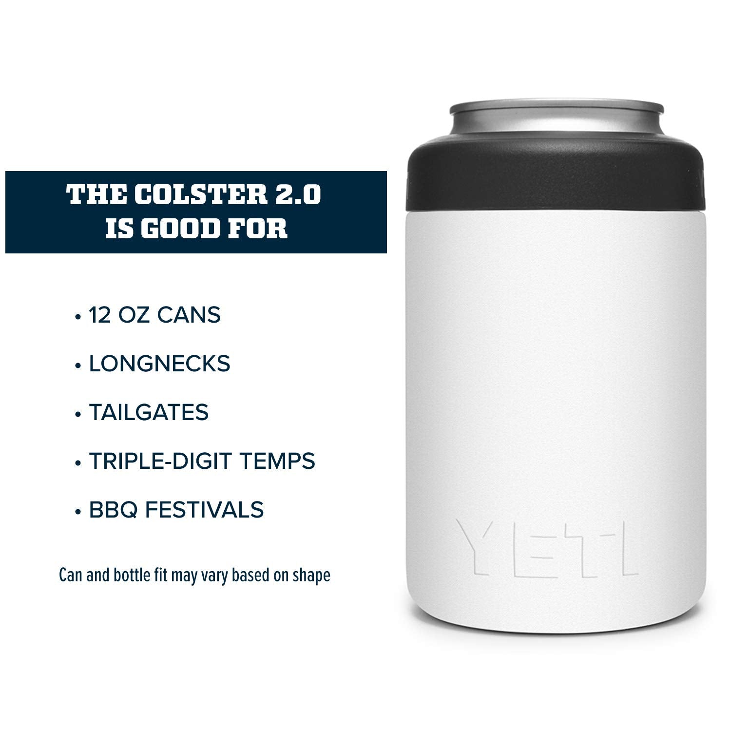 YETI Colster held at a tailgate demonstrating cold retention and outdoor convenience