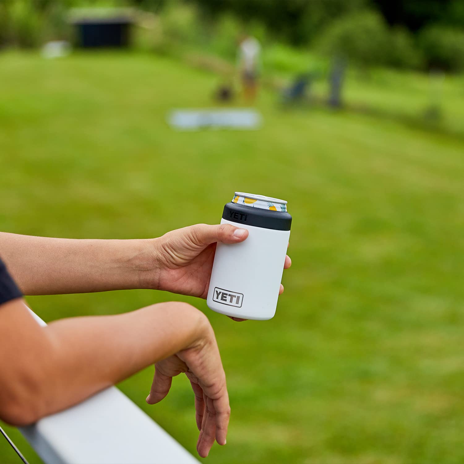 YETI Colster packaging and label indicating product features and durability