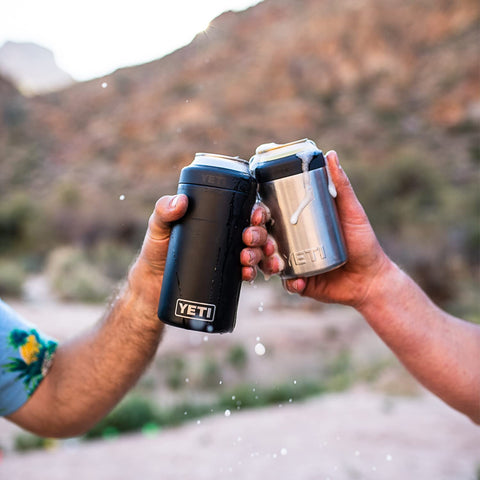 YETI Colster holding a longneck bottle to demonstrate versatile fit benefit