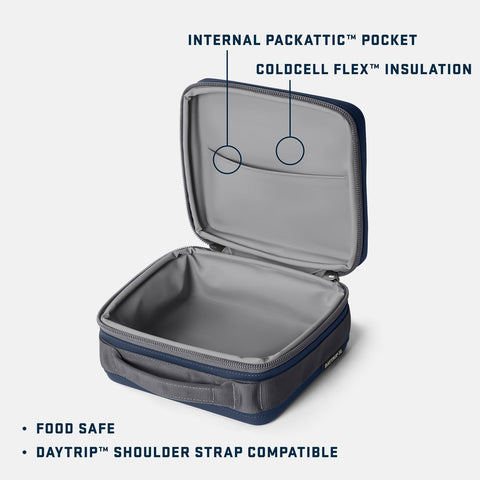 YETI Daytrip 3L open to show insulated interior for prolonged freshness