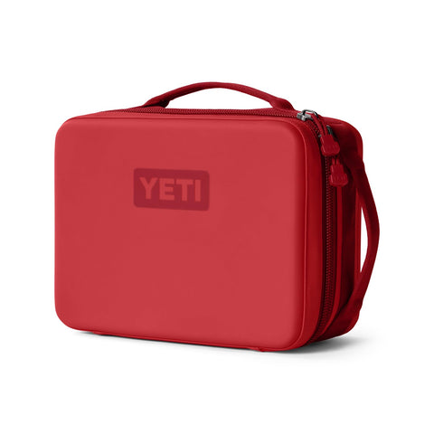 YETI Daytrip 5L front view in Rescue Red shows compact cooler portability