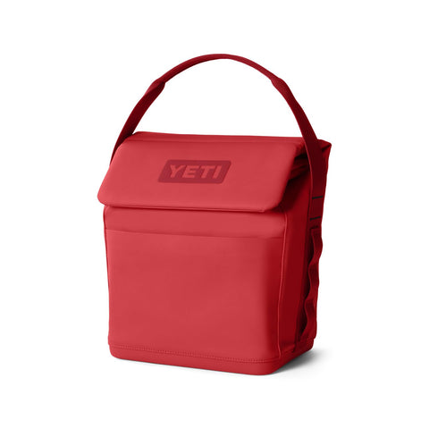 YETI Daytrip front view in rescue red showing compact rugged design and portability
