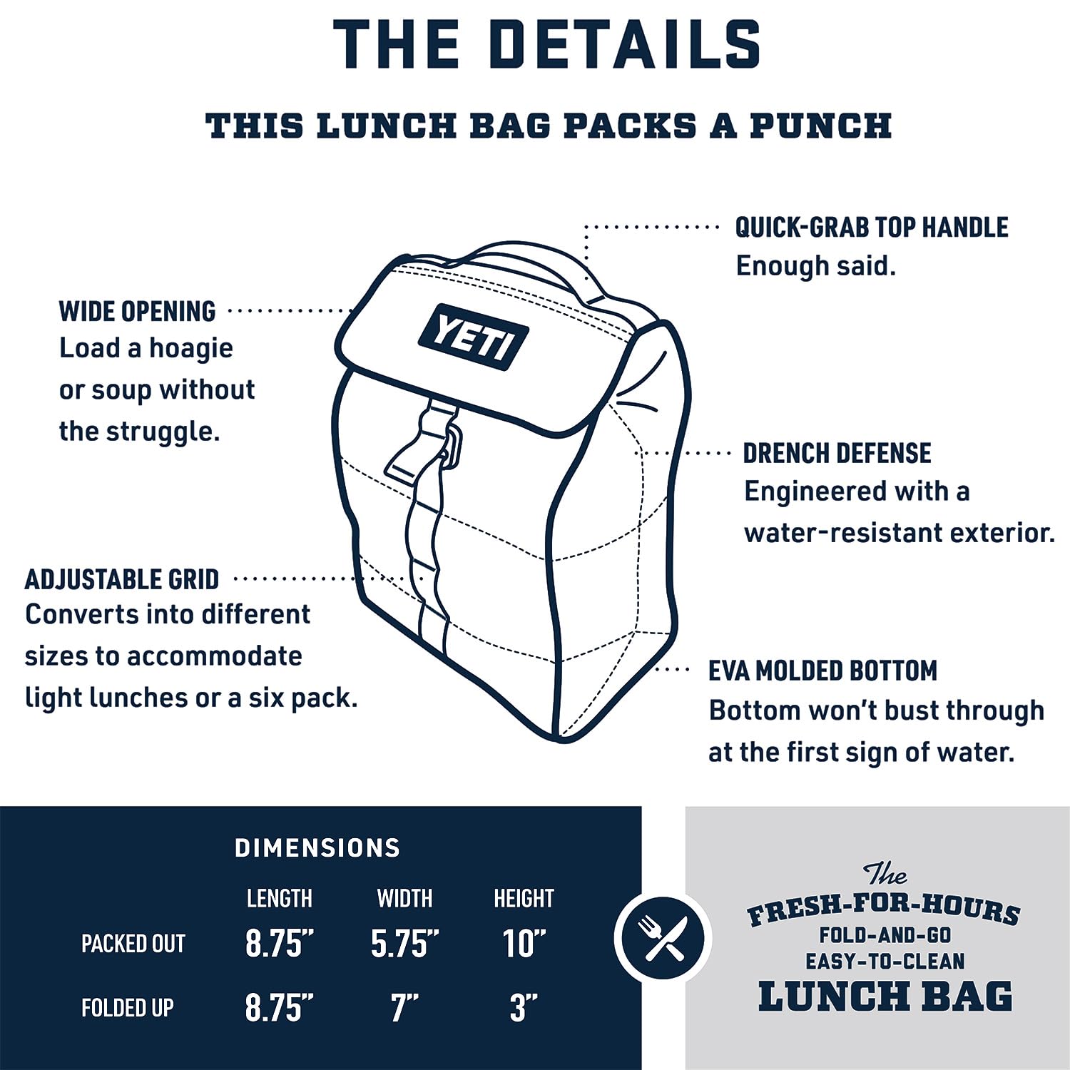 YETI Daytrip open interior with leakproof lining for easy cleanup