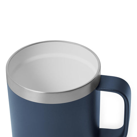 YETI Duracoat finish texture on navy mug, fade-resistant durable color