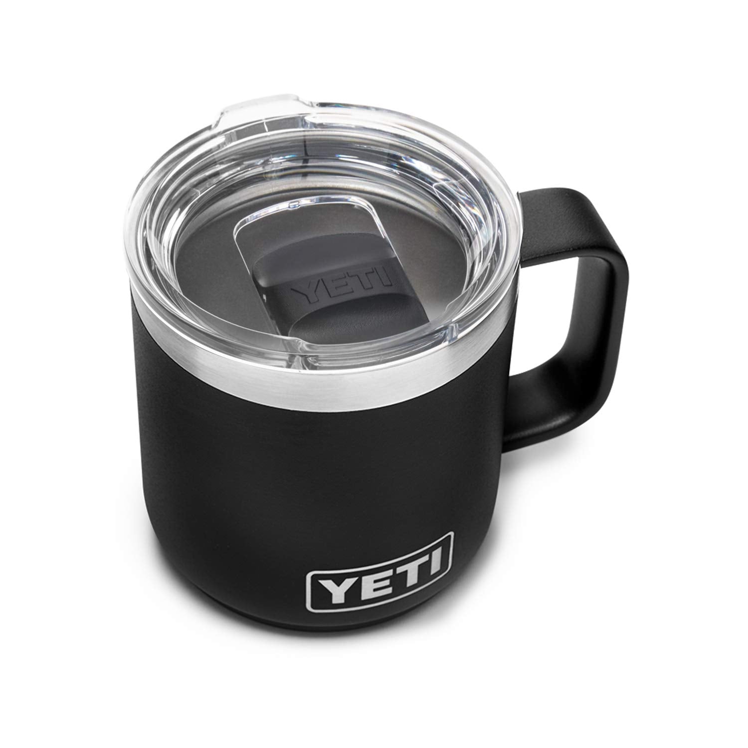 YETI Rambler 10 oz front view showing black finish and compact size for portability