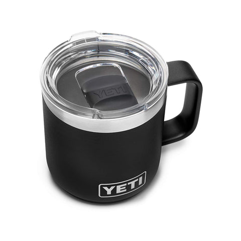 YETI Rambler 10 oz front view showing black finish and compact size for portability