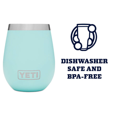 YETI Rambler held in hand demonstrating compact 10 oz size for easy carry