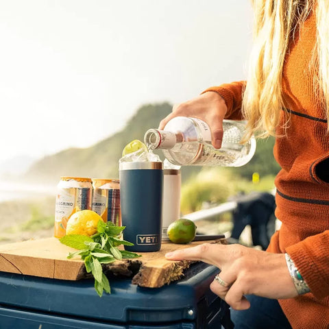 YETI Rambler open showing stainless-steel interior for durable cleanliness
