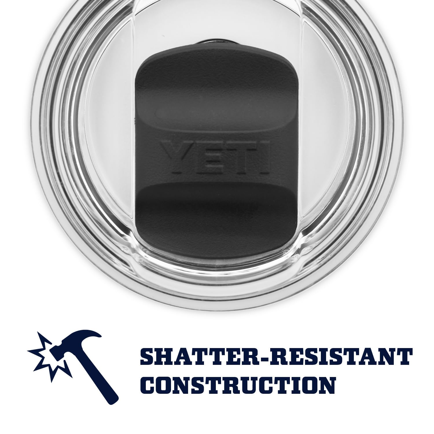 YETI Rambler packaging and label showing product details and durability benefit: ready for gifting
