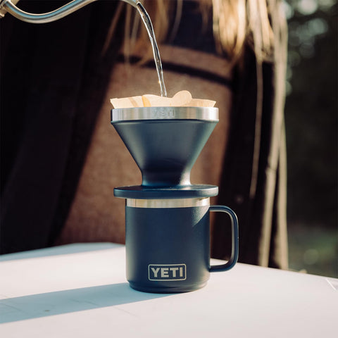YETI stackable storage shot with multiple Ramblers, space-saving organization