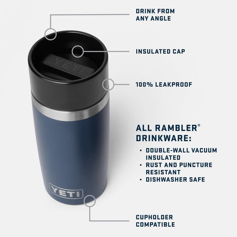 YETI Rambler commuter cap close-up highlighting leakproof sip convenience