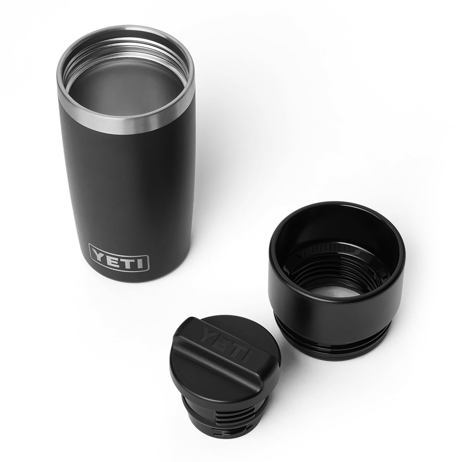 YETI Rambler cutaway view highlighting vacuum insulation for temperature retention