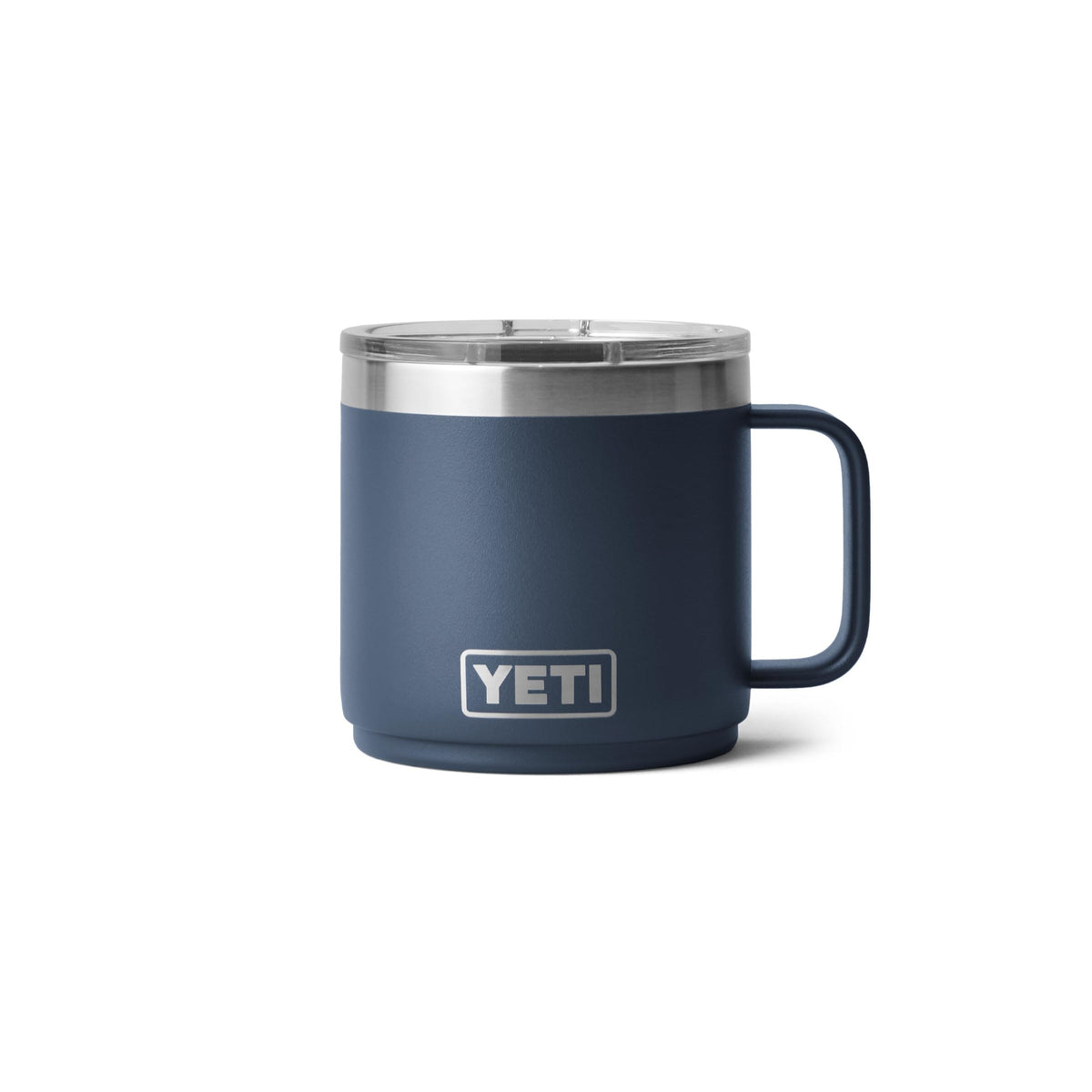 YETI Rambler front view showing navy finish and sturdy insulated design for reliable use