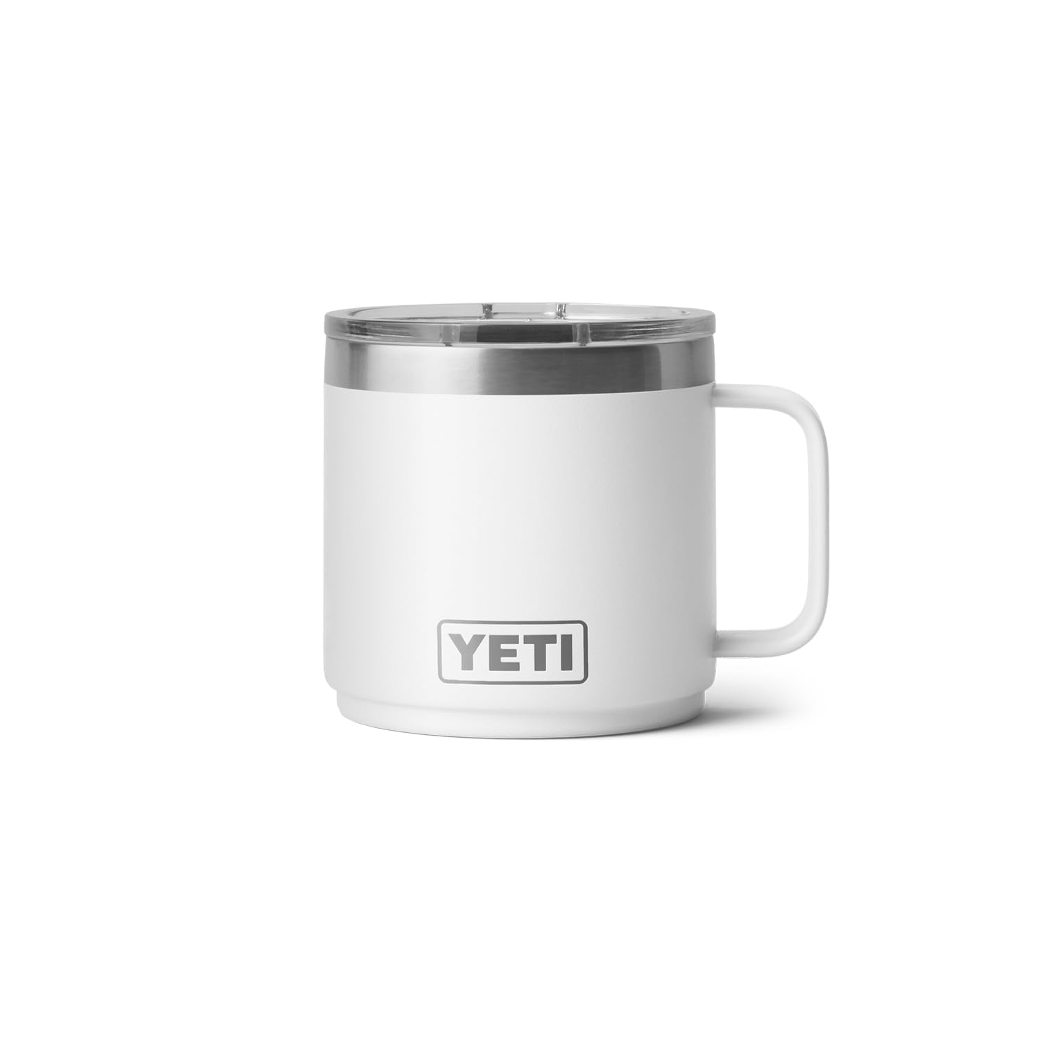 YETI Rambler side profile showing dimensions and low center of gravity for stability