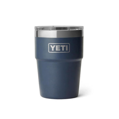 YETI Rambler navy front view showing durable finish and reliable temperature retention