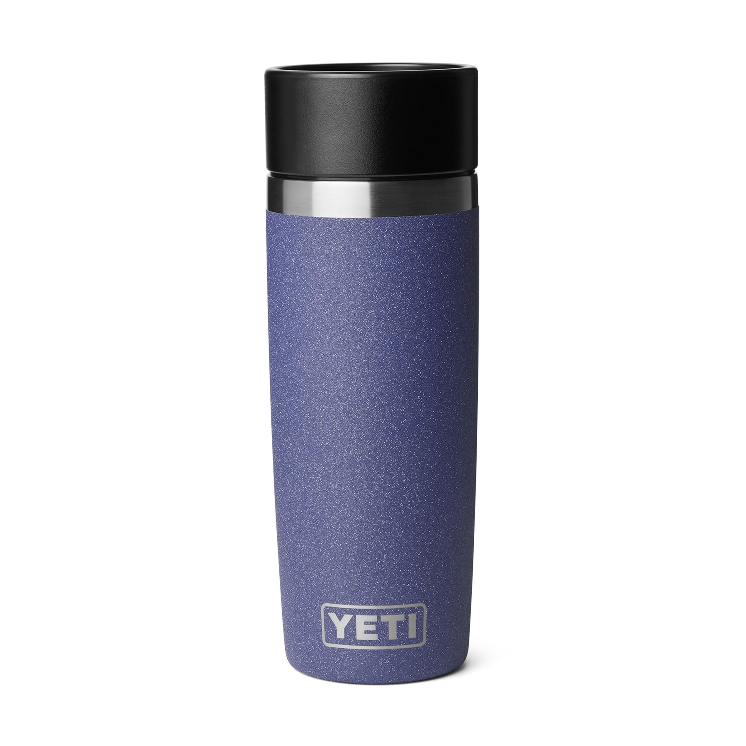 YETI Rambler in a backpack pocket lifestyle shot showing travel-ready convenience