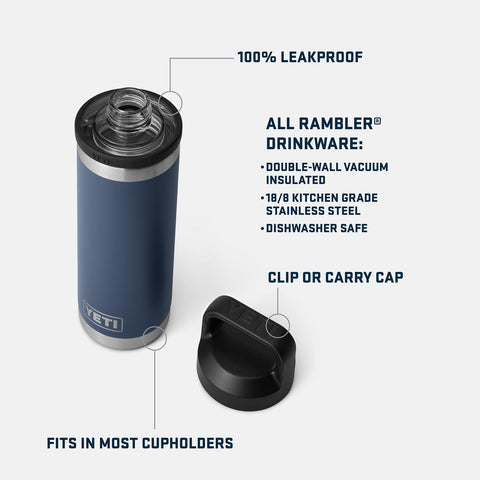 YETI Rambler close-up of Chug Cap demonstrating quick access
