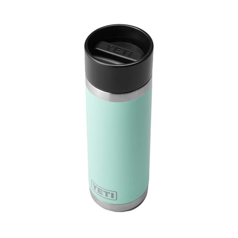 YETI Rambler front view in Seafoam showing sturdy bottle and color appeal