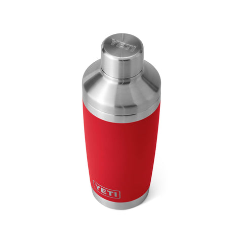 YETI Rambler front view in Rescue Red showing durable finish and benefit: visibility