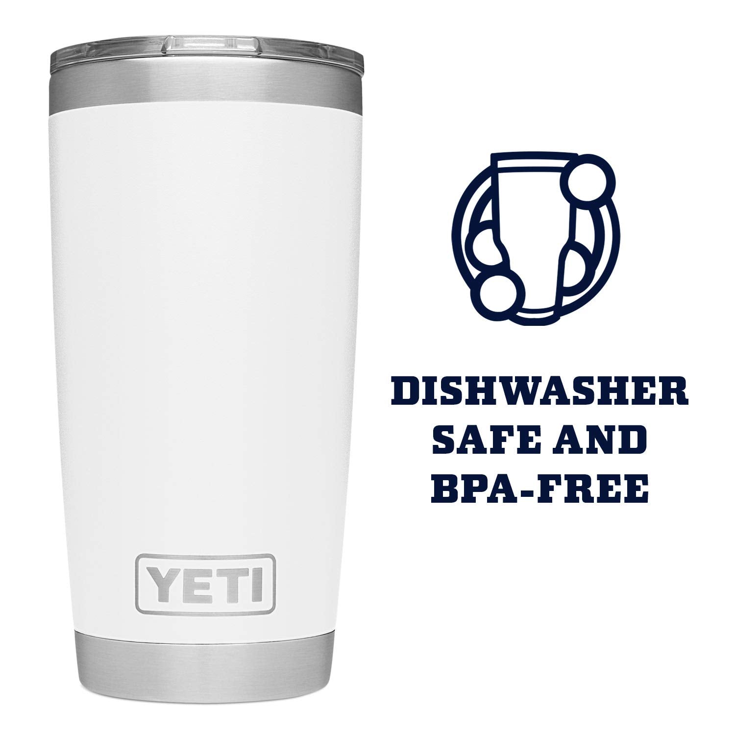 YETI Rambler white Duracoat texture detail highlighting chip-resistant coating