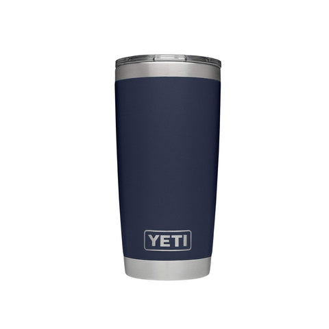 YETI Rambler 20 oz navy front view showing durable design and everyday use benefit
