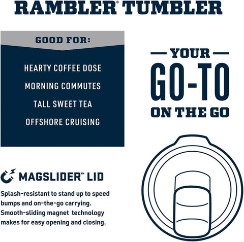 YETI Rambler MagSlider lid closed showing easy magnetic closure benefit