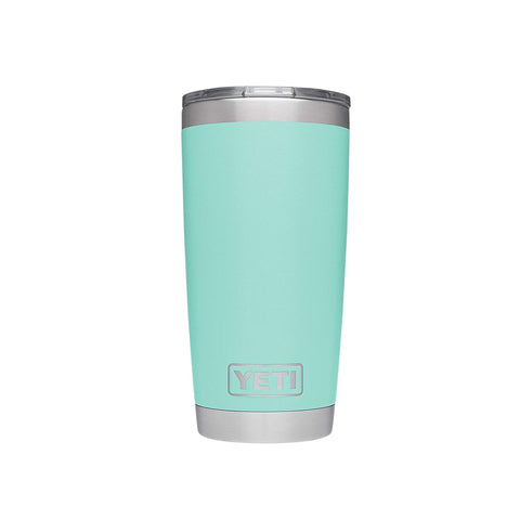 YETI Rambler front view showing Seafoam finish and durable build