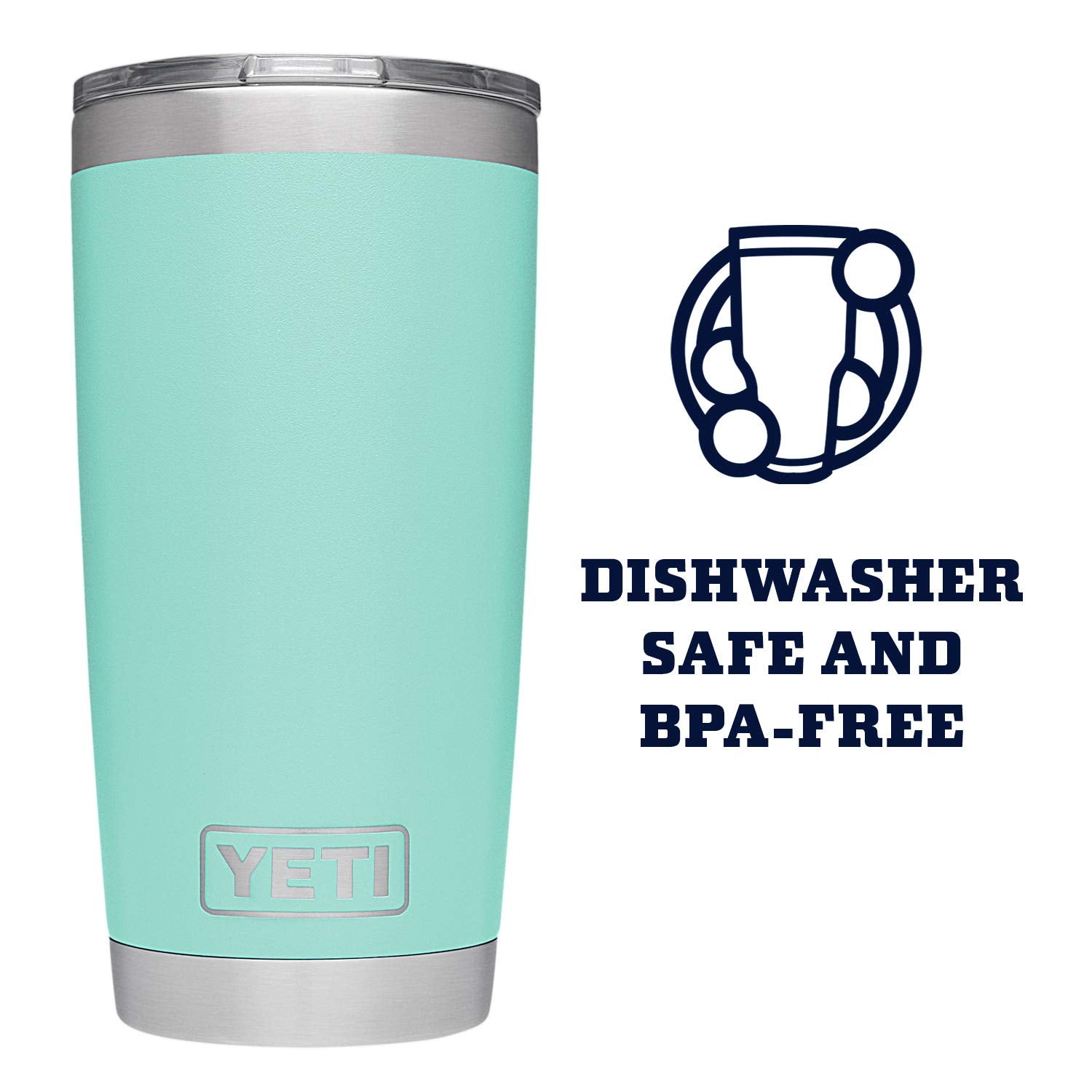 YETI Rambler interior stainless steel close-up for easy cleaning